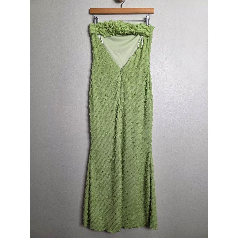 Lulus Faelyn Light Green Strapless Ruffled Midi Dress - Wedding Guest - Small - Picture 9 of 10